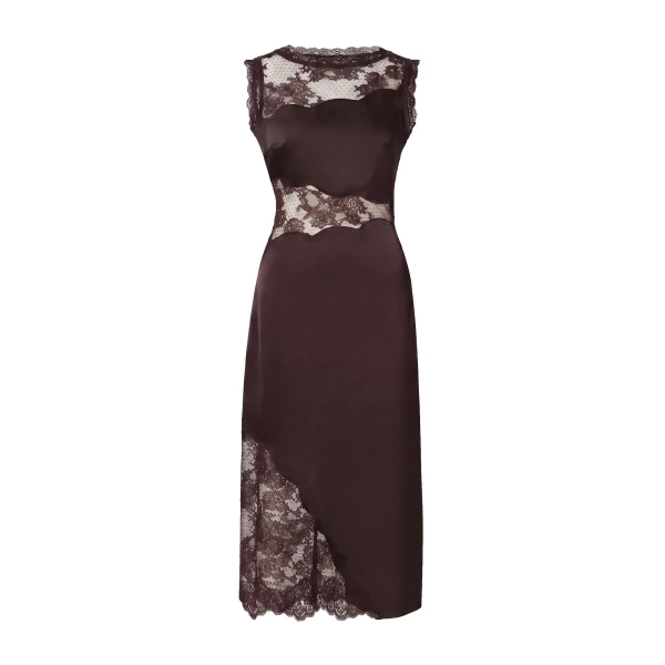 By Malina Desire Midi Dress in Espresso | Midi Dresses | Coveti