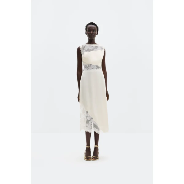 By Malina Desire Midi Dress in Vanilla | Midi Dresses | Coveti