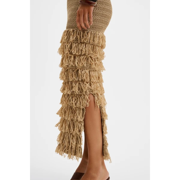 By Malina Elissa Maxi Dress in Sand | Maxi Dresses | Coveti