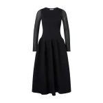 By Malina Elona Midi Dress in Black | Midi Dresses | Coveti