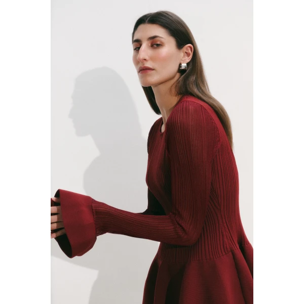 By Malina Elona Mini Dress in Ruby | Mini Dresses | Coveti