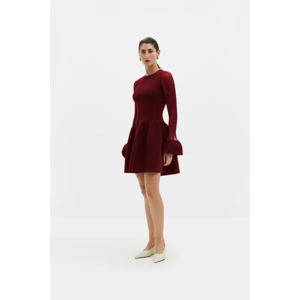 By Malina Elona Mini Dress in Ruby | Mini Dresses | Coveti
