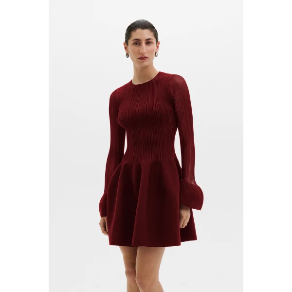 By Malina Elona Mini Dress in Ruby | Mini Dresses | Coveti