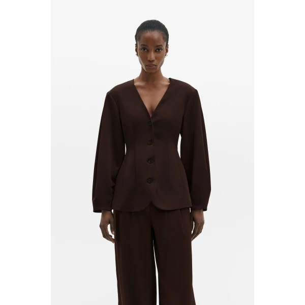 By Malina Emelia Blazer in Dark Brown | Blazers | Coveti