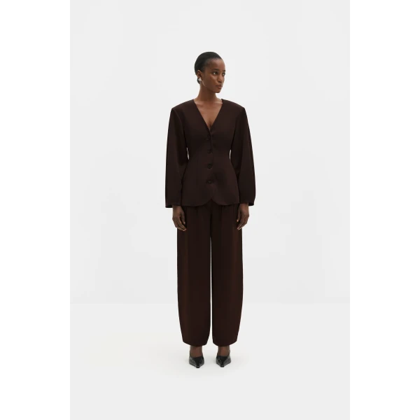 By Malina Emelia Blazer in Dark Brown | Blazers | Coveti