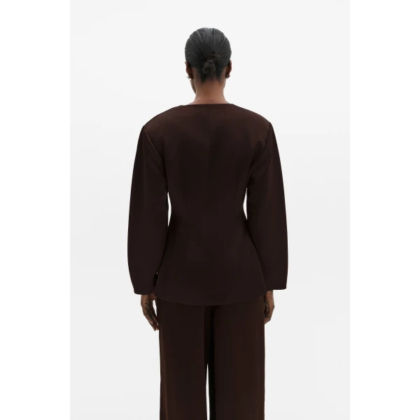 By Malina Emelia Blazer in Dark Brown | Blazers | Coveti