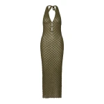 By Malina Esra Maxi Dress in Dusty Olive | Maxi Dresses | Coveti