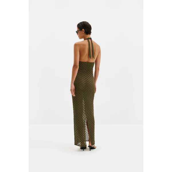 By Malina Esra Maxi Dress in Dusty Olive | Maxi Dresses | Coveti