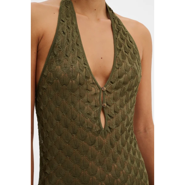 By Malina Esra Maxi Dress in Dusty Olive | Maxi Dresses | Coveti