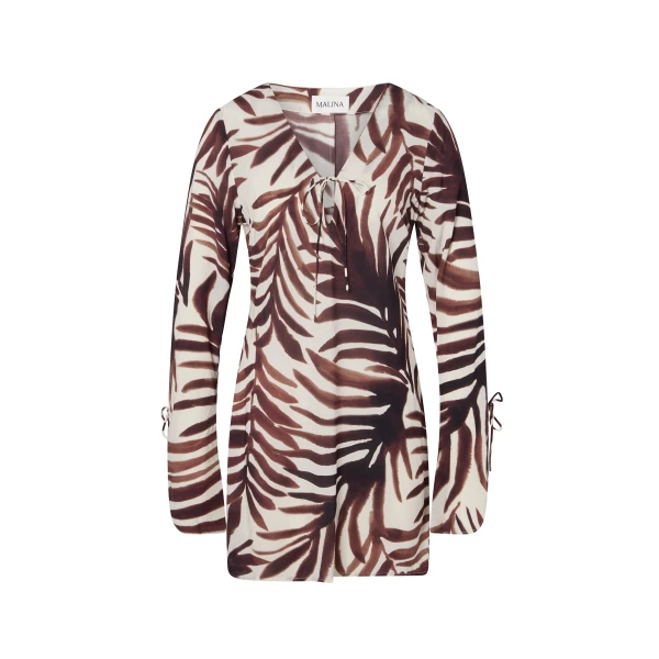 Fredrica Mini Dress in Burnt Leaf