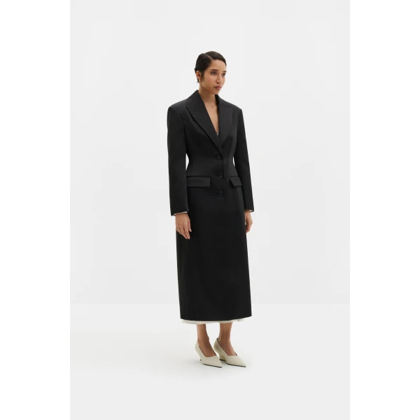 By Malina Gabriella Overcoat in Black | Coats | Coveti