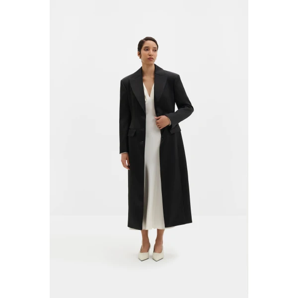 By Malina Gabriella Overcoat in Black | Coats | Coveti