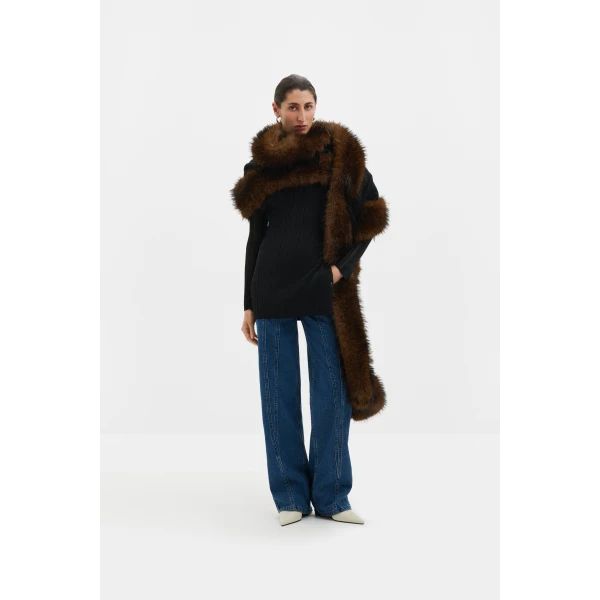 By Malina Hailey Scarf in Black | Scarves | Coveti