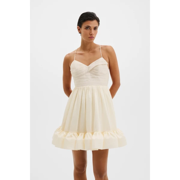 By Malina Hera Mini Dress in Pearl | Mini Dresses | Coveti