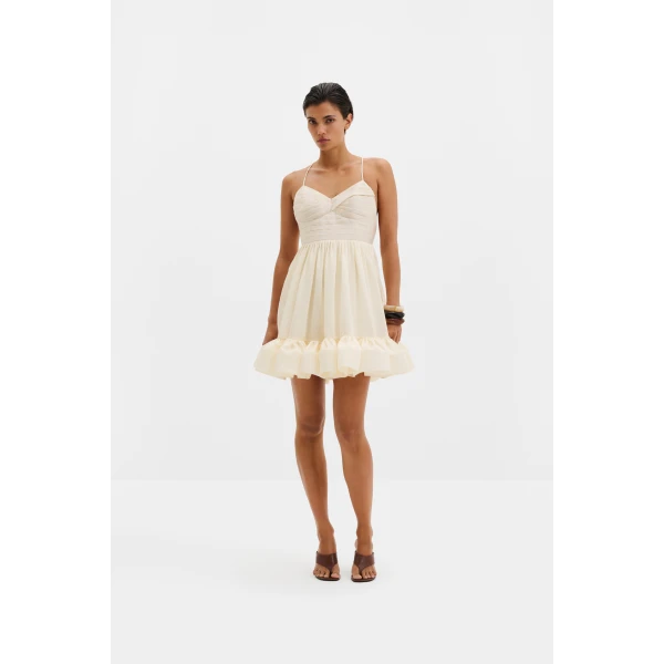 By Malina Hera Mini Dress in Pearl | Mini Dresses | Coveti