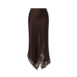 By Malina Heylin Midi Skirt in Dark Brown | Midi Skirts | Coveti