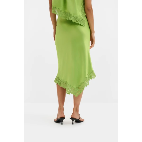 By Malina Heylin Midi Skirt in Lime | Midi Skirts | Coveti