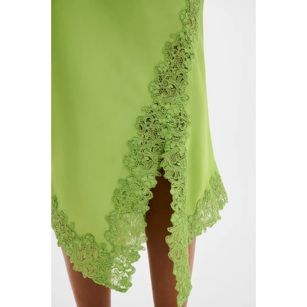 By Malina Heylin Midi Skirt in Lime | Midi Skirts | Coveti