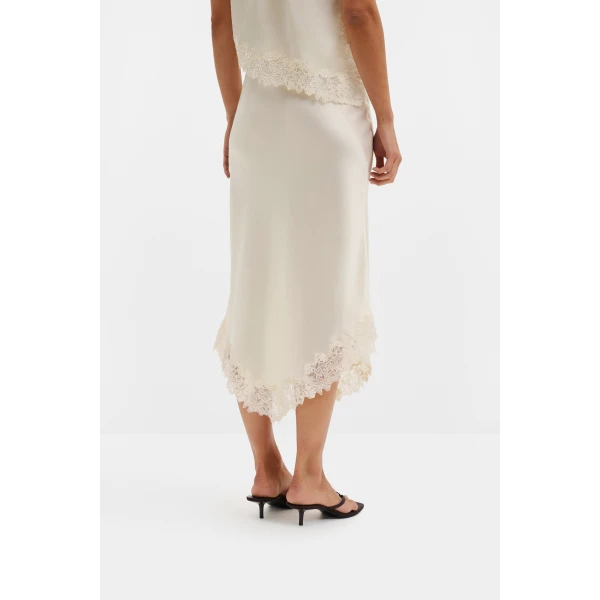 By Malina Heylin Midi Skirt in Pearl | Midi Skirts | Coveti