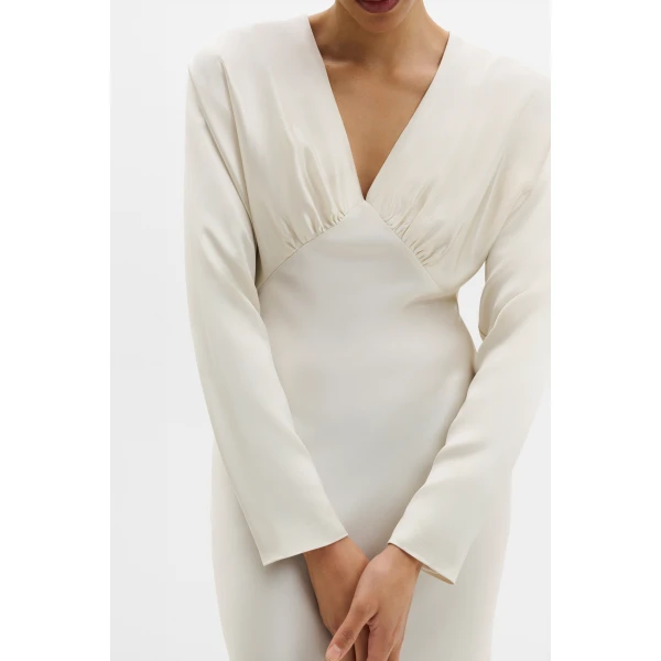 By Malina Ingrid Midi Dress in Pearl | Midi Dresses | Coveti