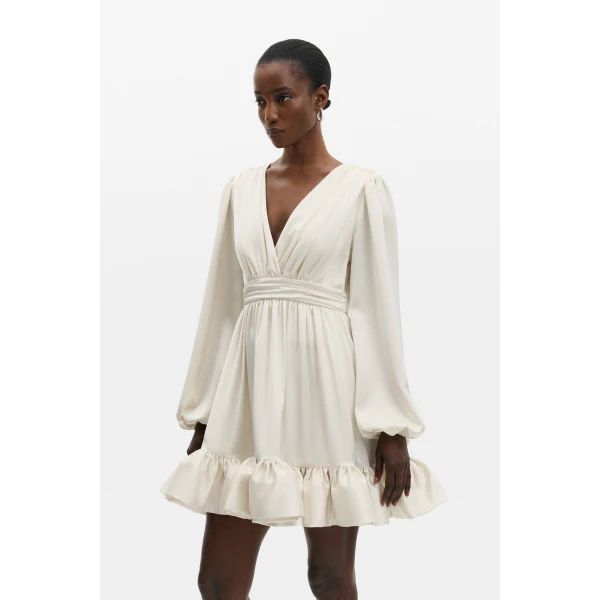 By Malina Jadie Mini Dress in Cream | Wedding Dresses | Coveti