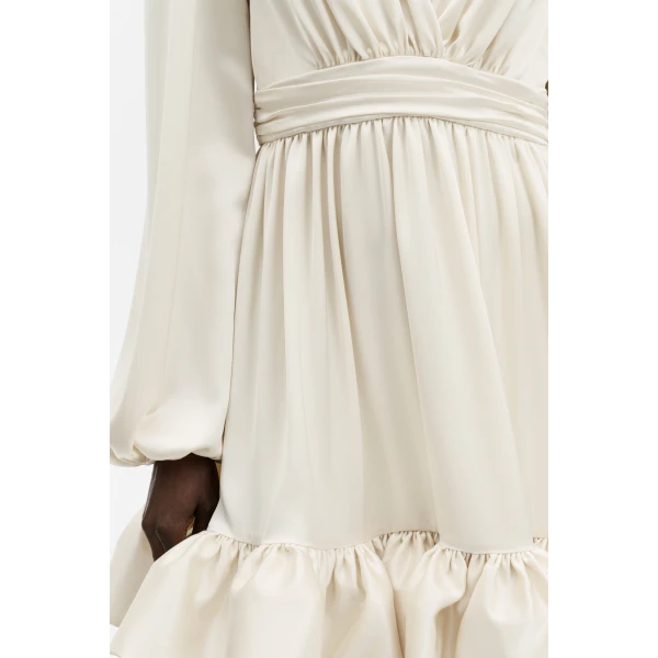By Malina Jadie Mini Dress in Cream | Wedding Dresses | Coveti