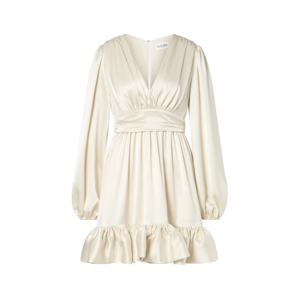 By Malina Jadie Mini Dress in Cream | Wedding Dresses | Coveti