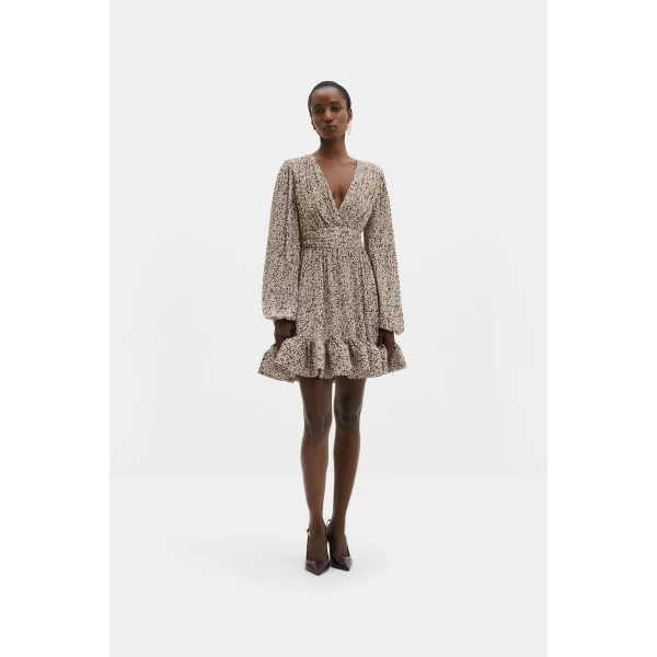 By Malina Jadie Mini Dress in Shaded Dot | Mini Dresses | Coveti