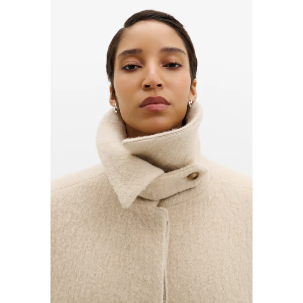 By Malina Jennifer Coat in Light Taupe | Coats | Coveti