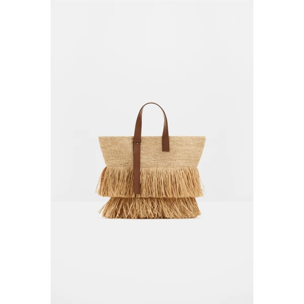 By Malina Jina Raffia Tote Bag in Natural | Totes & Top-Handle Bags | Coveti