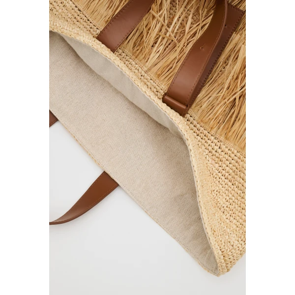 By Malina Jina Raffia Tote Bag in Natural | Totes & Top-Handle Bags | Coveti