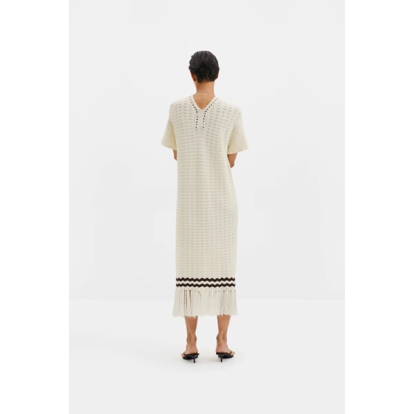 By Malina Kira Midi Dress in White | Midi Dresses | Coveti