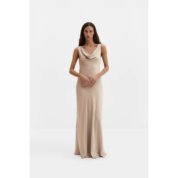 By Malina Leah Maxi Dress in Champagne | Maxi Dresses | Coveti