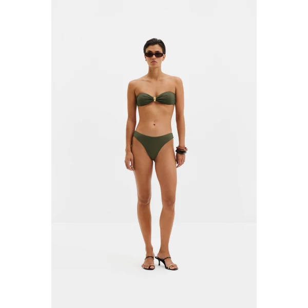 By Malina Leana Bikini Bottom in Dusty Olive | Bikini | Coveti