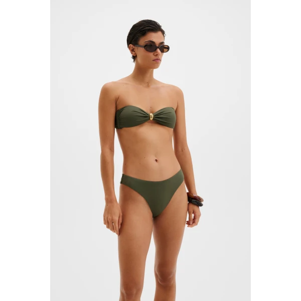 By Malina Leana Bikini Top in Dusty Olive | Bikini | Coveti