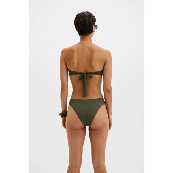 By Malina Leana Bikini Top in Dusty Olive | Bikini | Coveti