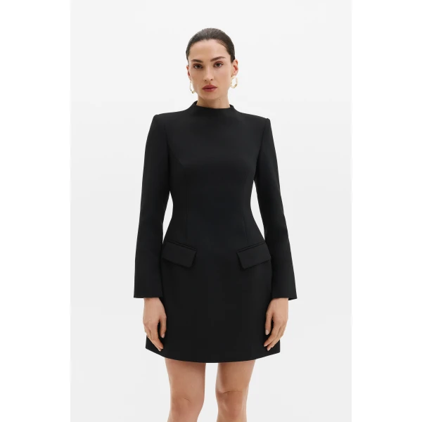 By Malina Leanna Mini Dress in Black | Mini Dresses | Coveti
