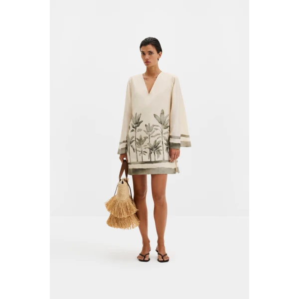 By Malina Leonella Mini Dress in Palm | Mini Dresses | Coveti