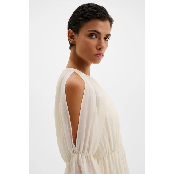 By Malina Leontine Midi Dress in Pearl | Midi Dresses | Coveti