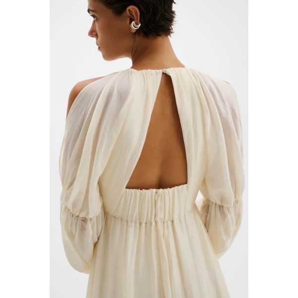 By Malina Leontine Midi Dress in Pearl | Midi Dresses | Coveti