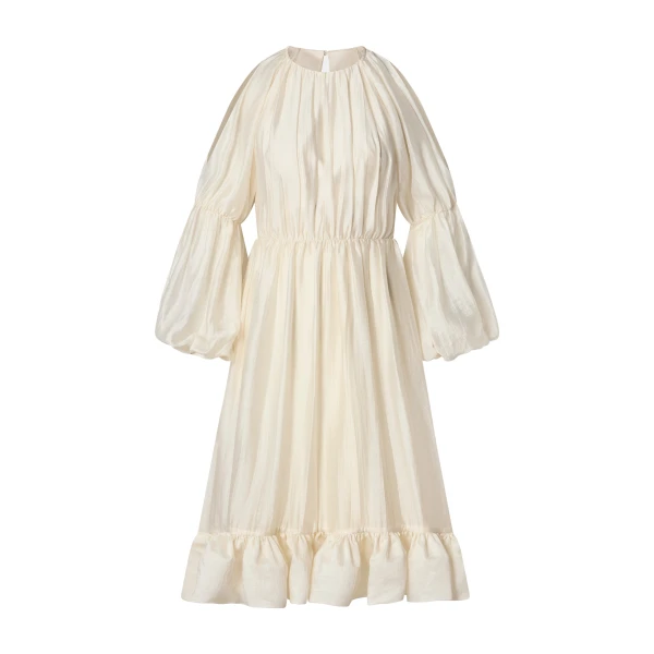 Leontine Midi Dress in Pearl