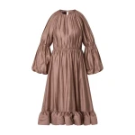 By Malina Leontine Midi Dress in Taupe | Midi Dresses | Coveti