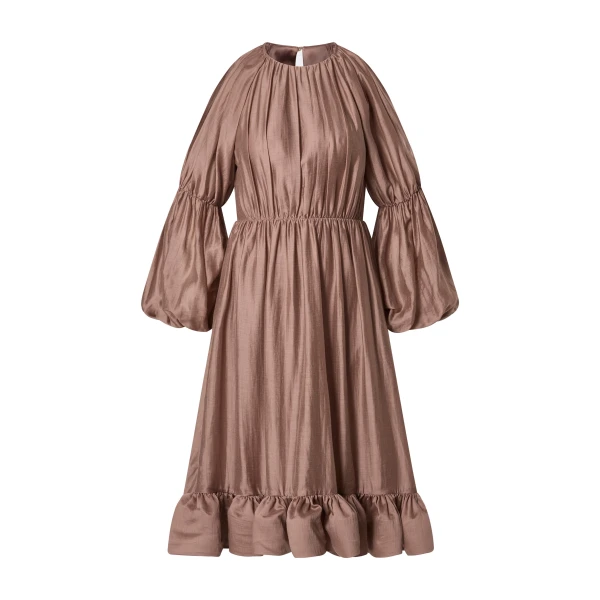 Leontine Midi Dress in Taupe