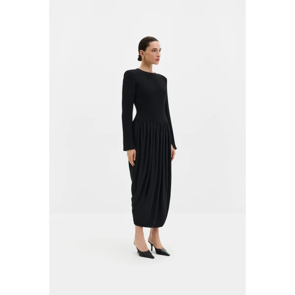 By Malina Lexie Midi Dress in Black | Midi Dresses | Coveti