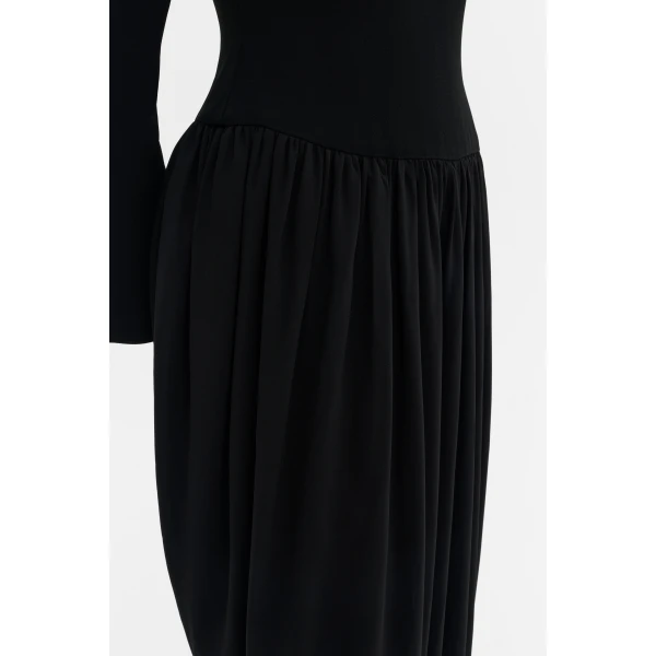 By Malina Lexie Midi Dress in Black | Midi Dresses | Coveti