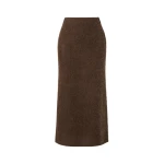 By Malina Leya Midi Skirt in Dark Brown | Midi Skirts | Coveti