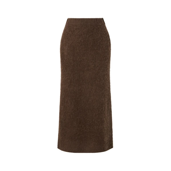 Leya Midi Skirt in Dark Brown