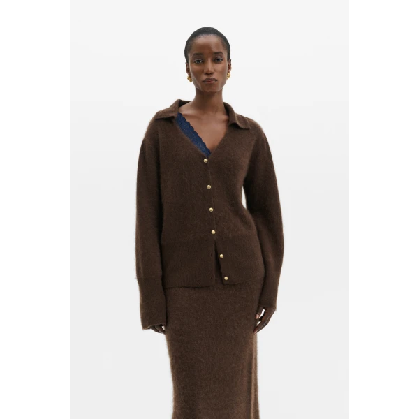 By Malina Lilian Cardigan in Dark Brown | Cardigan | Coveti