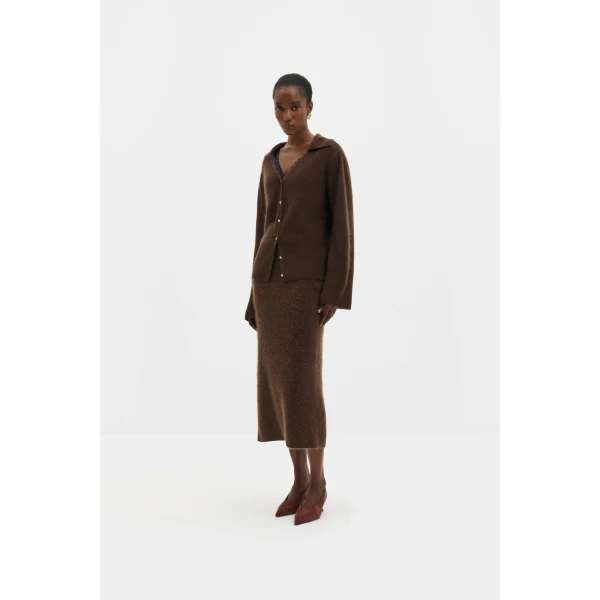 By Malina Lilian Cardigan in Dark Brown | Cardigan | Coveti