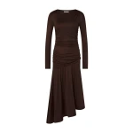 By Malina Lionelle Midi Dress in Dark Brown | Midi Dresses | Coveti